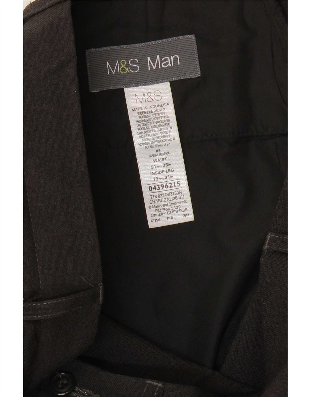 Gerade Herren-Chinohose von Marks & Spencer, W36, L31, grau, Polyester