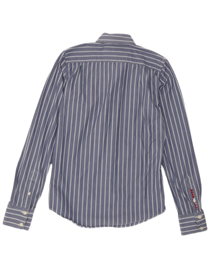 Superdry Herrenhemd aus mittelblauer, gestreifter Baumwolle