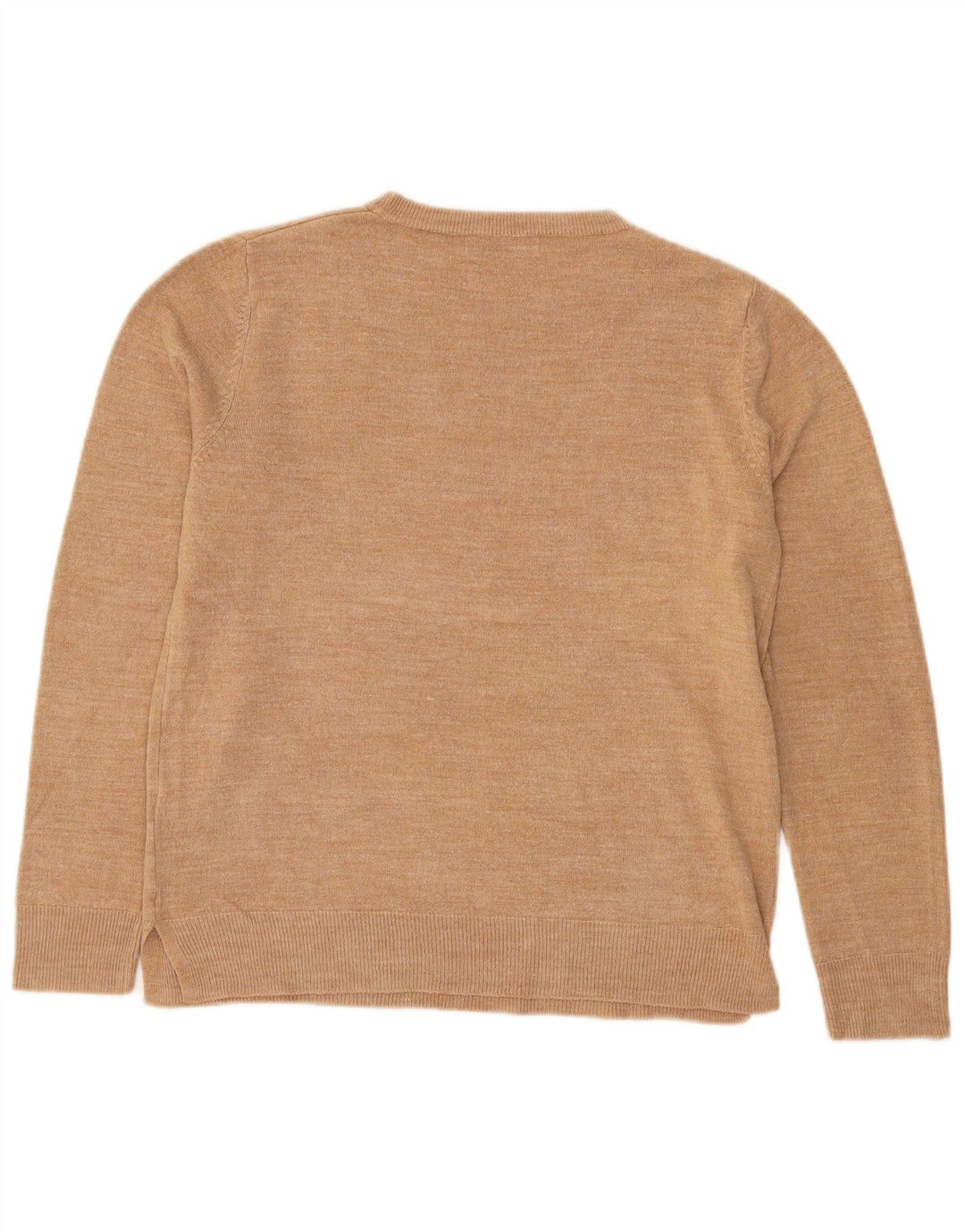 Marks & Spencer Damen-Pullover mit Rundhalsausschnitt, UK 14, Mittelbeige, Acryl