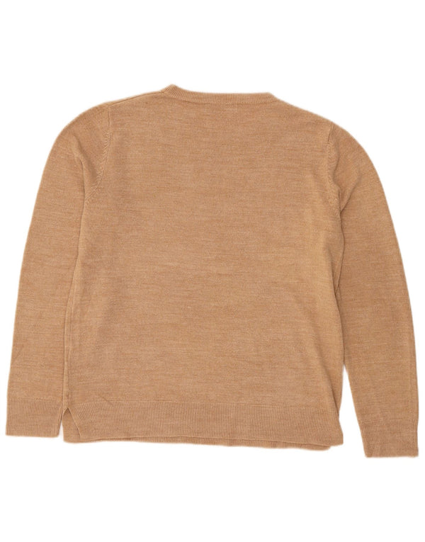 Marks & Spencer Damen-Pullover mit Rundhalsausschnitt, UK 14, Mittelbeige, Acryl