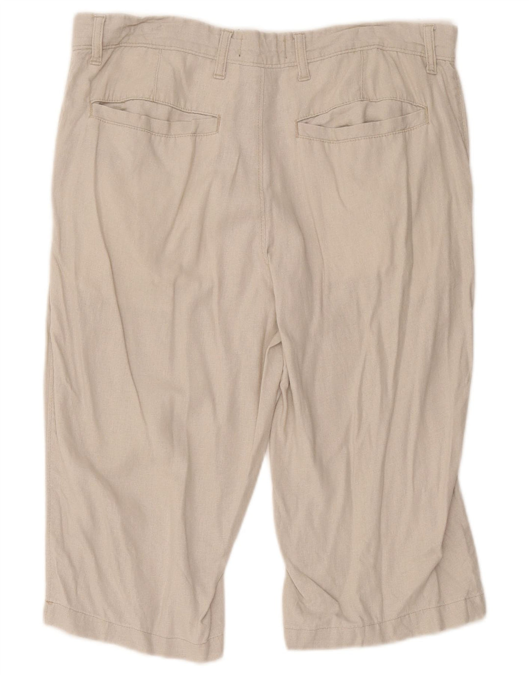 Marks & Spencer Herren-Bermudashorts, normal, W34, Größe L, Beige, Leinen