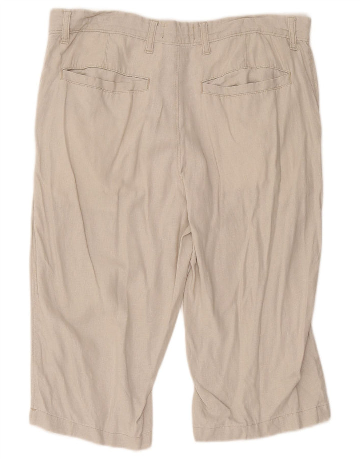 Marks & Spencer Herren-Bermudashorts, normal, W34, Größe L, Beige, Leinen