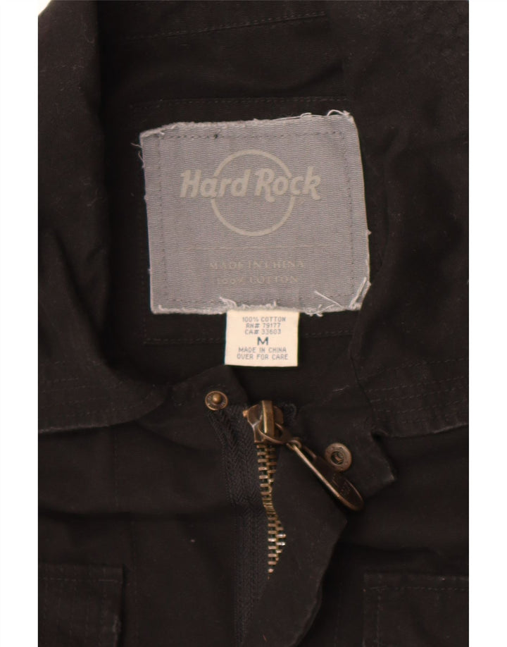 Hard Rock Cafe Herren-Militärjacke mit Grafik, UK 38, mittelschwarz, Baumwolle