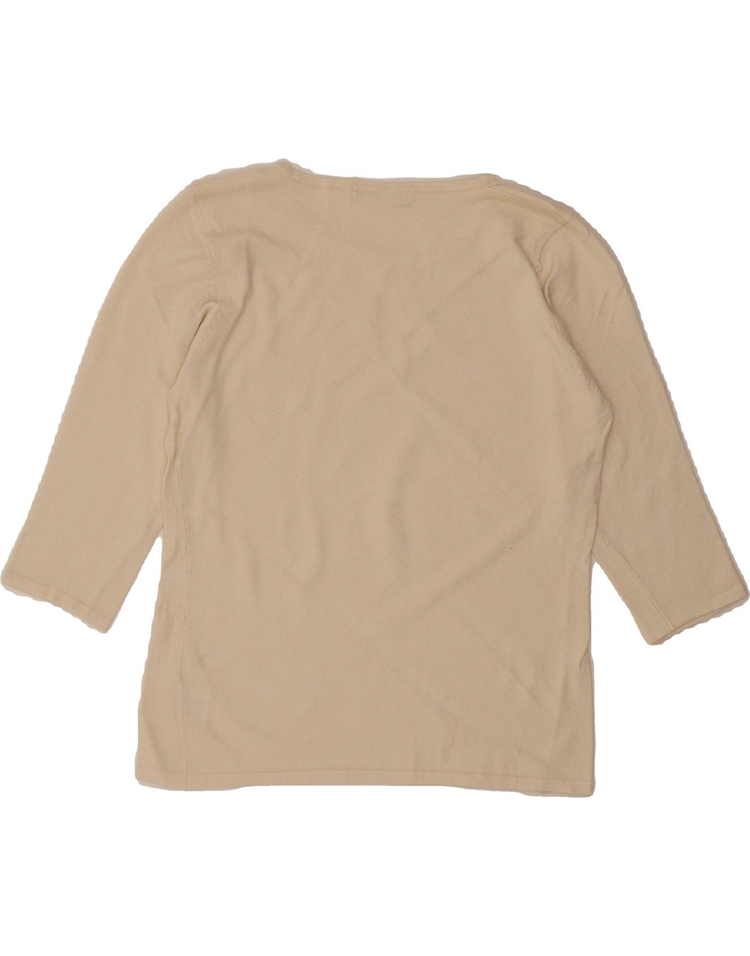 MARKS & SPENCER Womens Top 3/4 Sleeve UK 14 Medium Off White Viscose Vintage Marks & Spencer and Second-Hand Marks & Spencer from Messina Hembry 