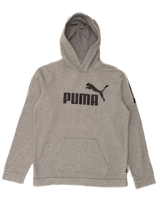 PUMA Jungen Graphic Hoodie Pullover 15–16 Jahre, graue Baumwolle
