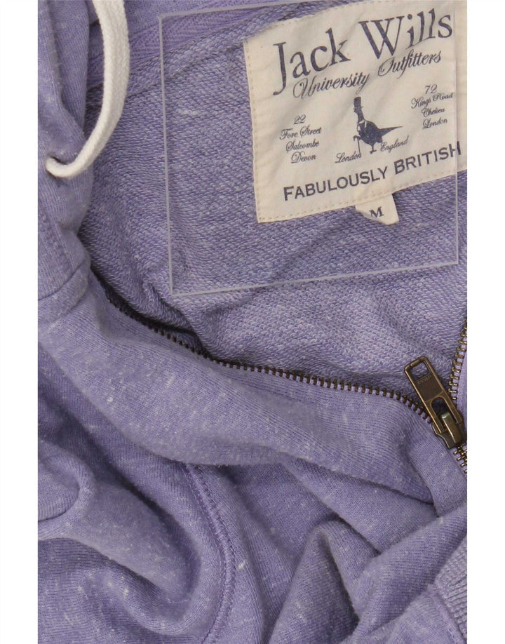 Jack Wills Herren-Kapuzenpullover mit grafischem Reißverschluss, mittellila meliert, Polyester