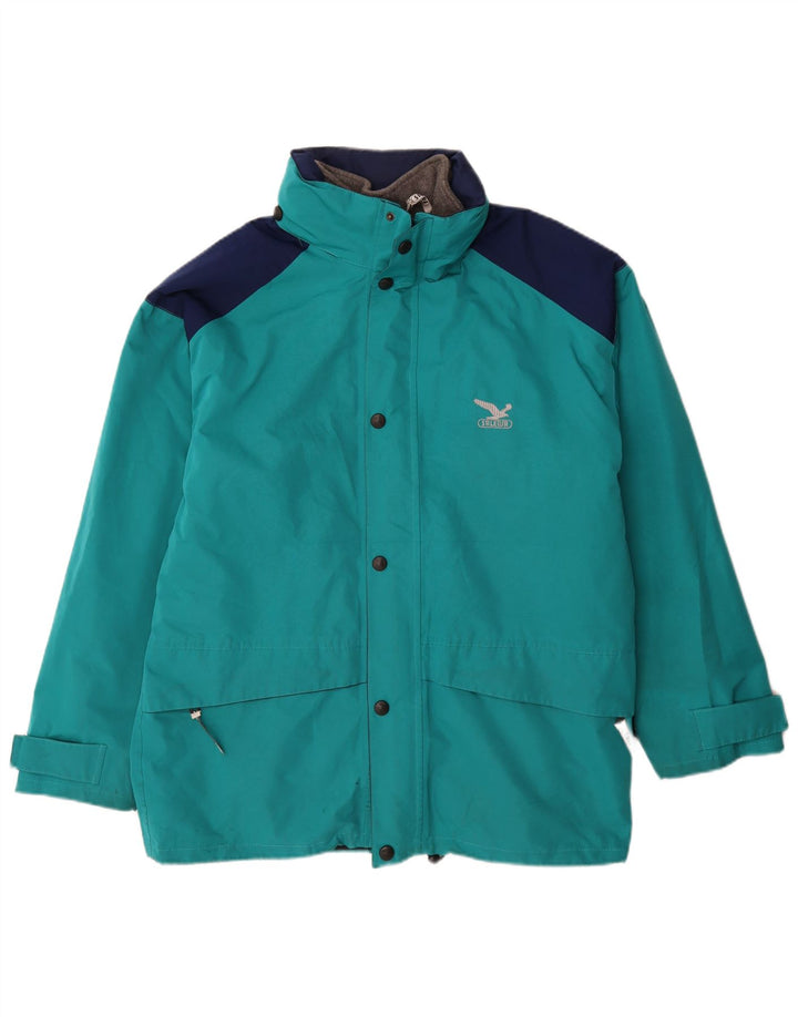 SALEWA Herren-Windbreaker-Jacke, UK 40, groß, blaues Colourblock-Polyamid
