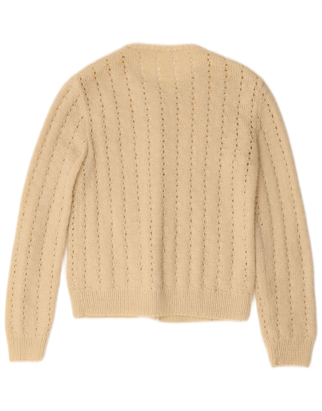 Vintage Damen Cardigan Pullover UK 10 Small Beige
