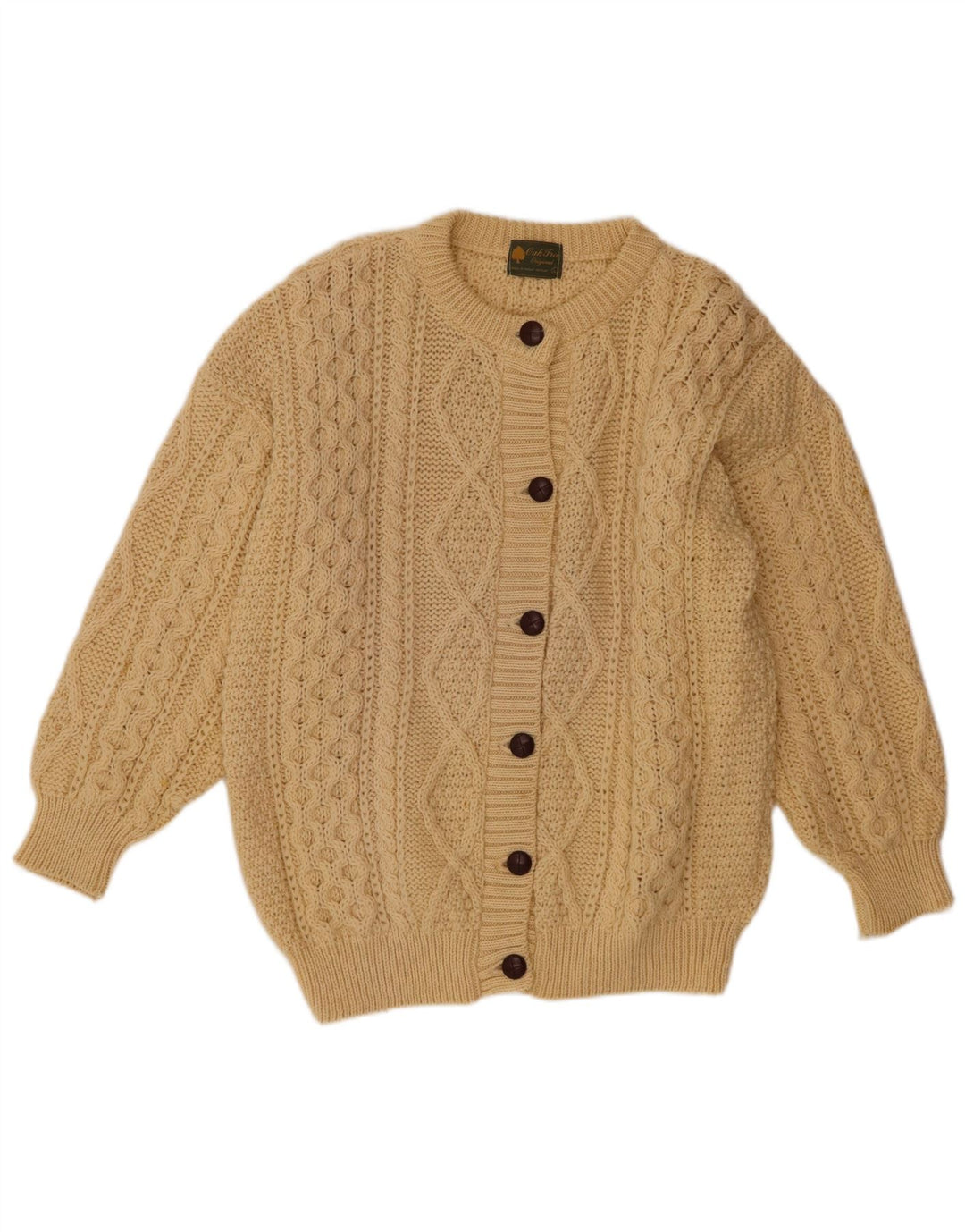Oak Tree Damen-Strickjacke in Übergröße, Gr. 16, Beige, Wolle
