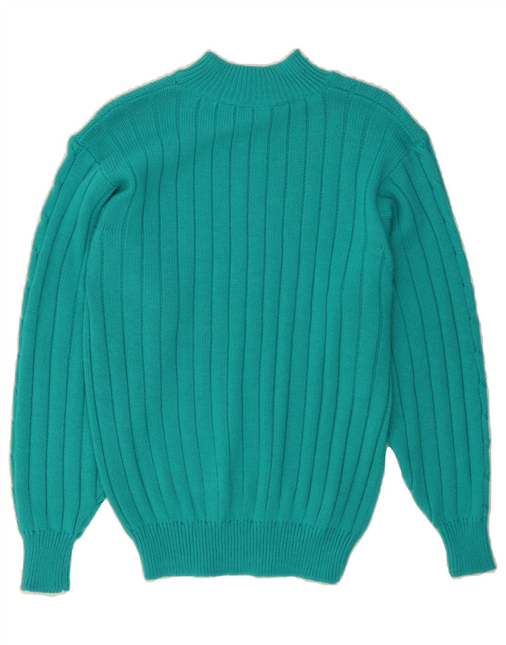 VINTAGE Womens Turtle Neck Jumper Sweater UK 14 Medium Green Acrylic Vintage Vintage and Second-Hand Vintage from Messina Hembry 