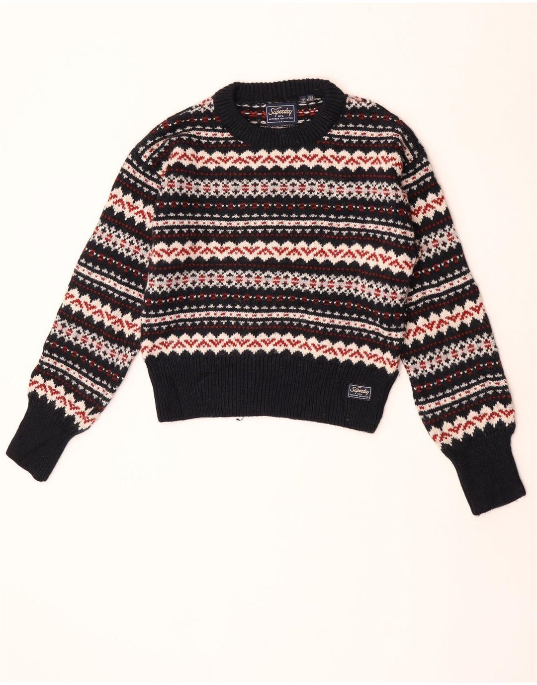 Superdry Damen-Pullover mit Rundhalsausschnitt, UK 14, Größe L, mehrfarbig
