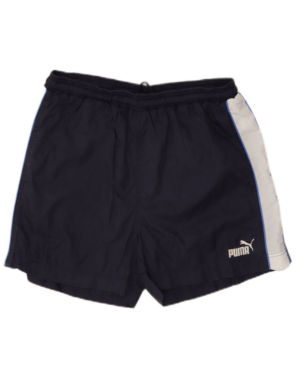 Puma Herren Graphic Sport Shorts Medium Navy Blue Colourblock Nylon Sports
