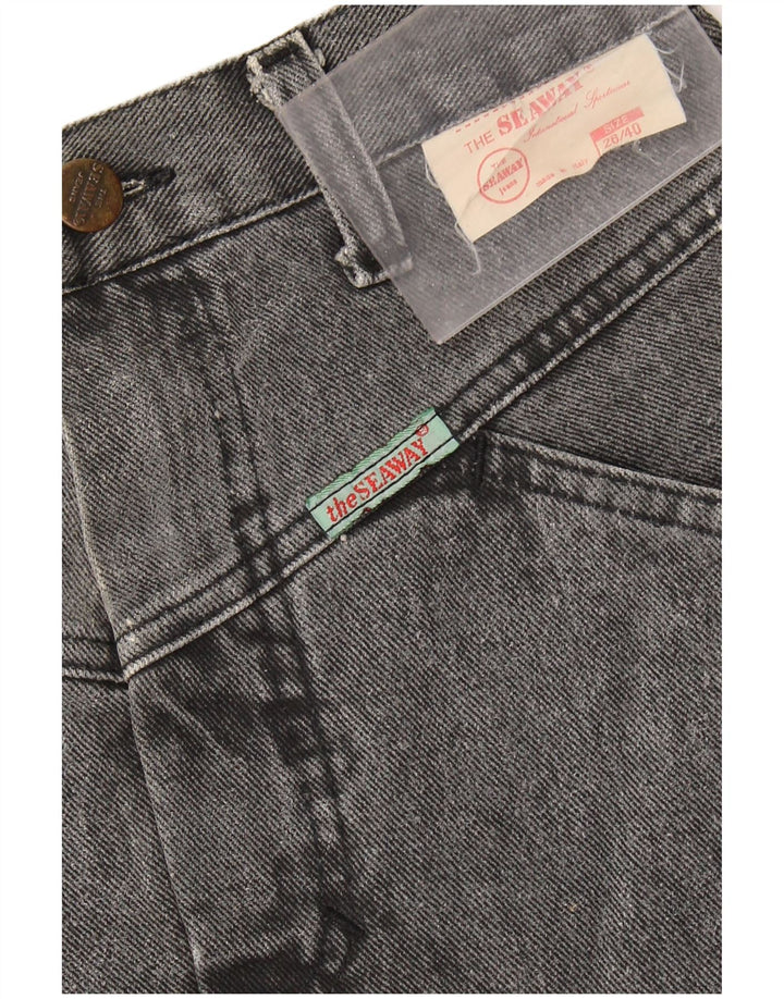VINTAGE Damen Jeansrock W26 Kleine graue Baumwolle
