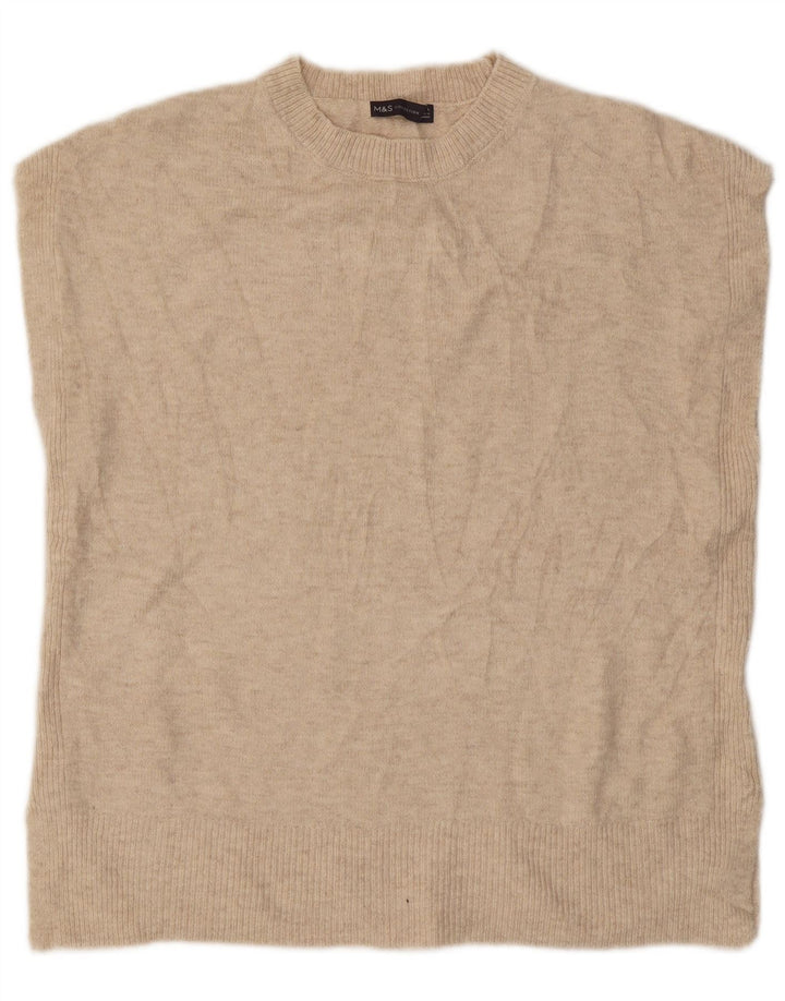 Marks & Spencer Damen Weste Tank Top UK 16 Large Beige Acryl