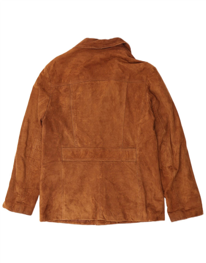 Vintage Herren Wildlederjacke UK 38 Mittelbraunes Leder