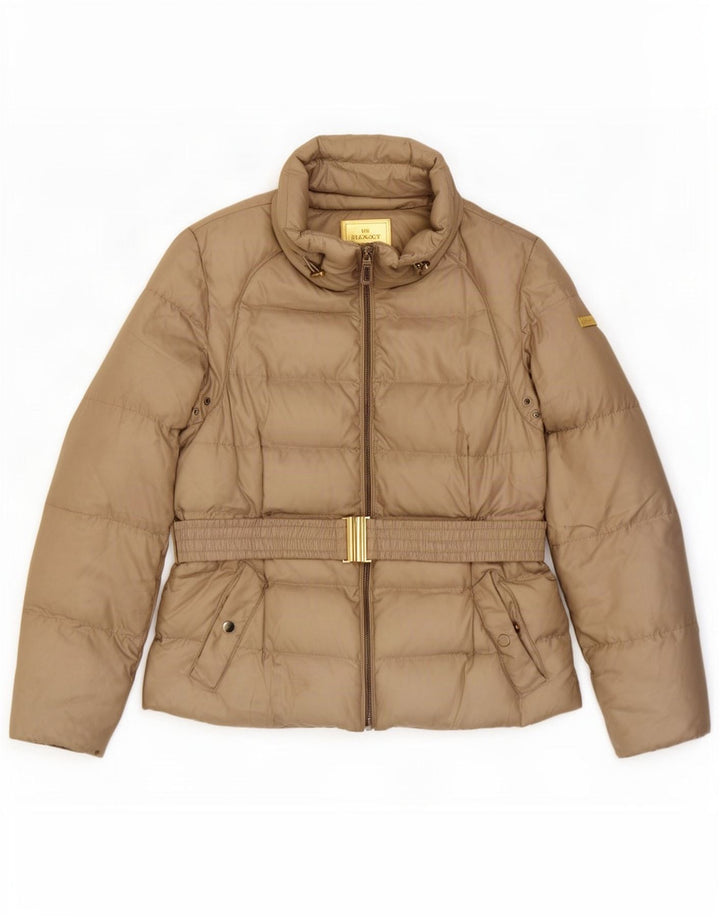 Zara Damen Wattierte Jacke UK 16 Large Beige Polyester