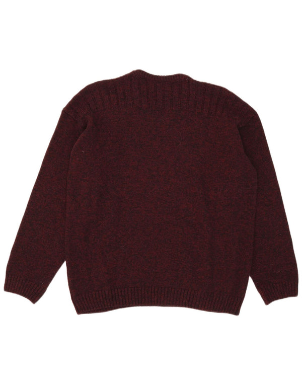 Lacoste Herren-Pullover mit V-Ausschnitt, Größe 7 2XL, burgunderrote Wolle
