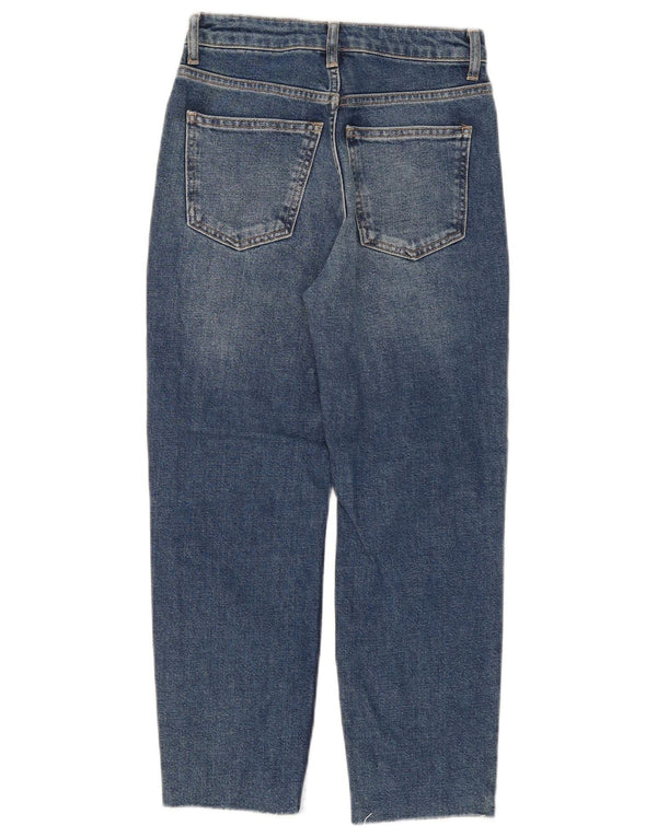 Topshop Womens Petite High Waist Tapered Jeans W25 L24 Blaue Baumwolle