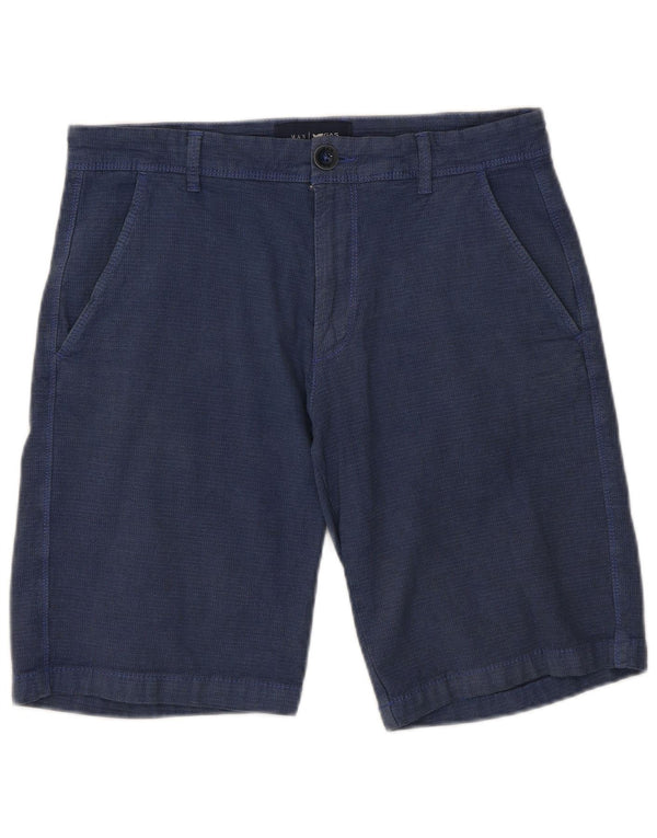 Gas Herren Chinoshorts W30 Medium Marineblau Baumwolle