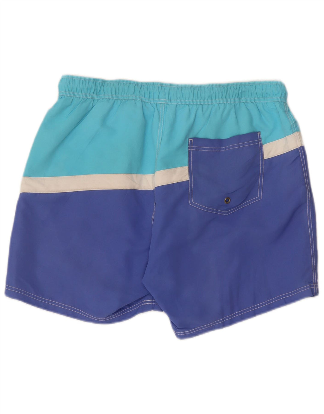 Benetton Herren-Badeshorts mit Grafik, Größe L, Blau, Farbblock