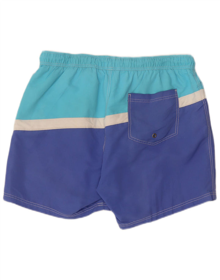 Benetton Herren-Badeshorts mit Grafik, Größe L, Blau, Farbblock