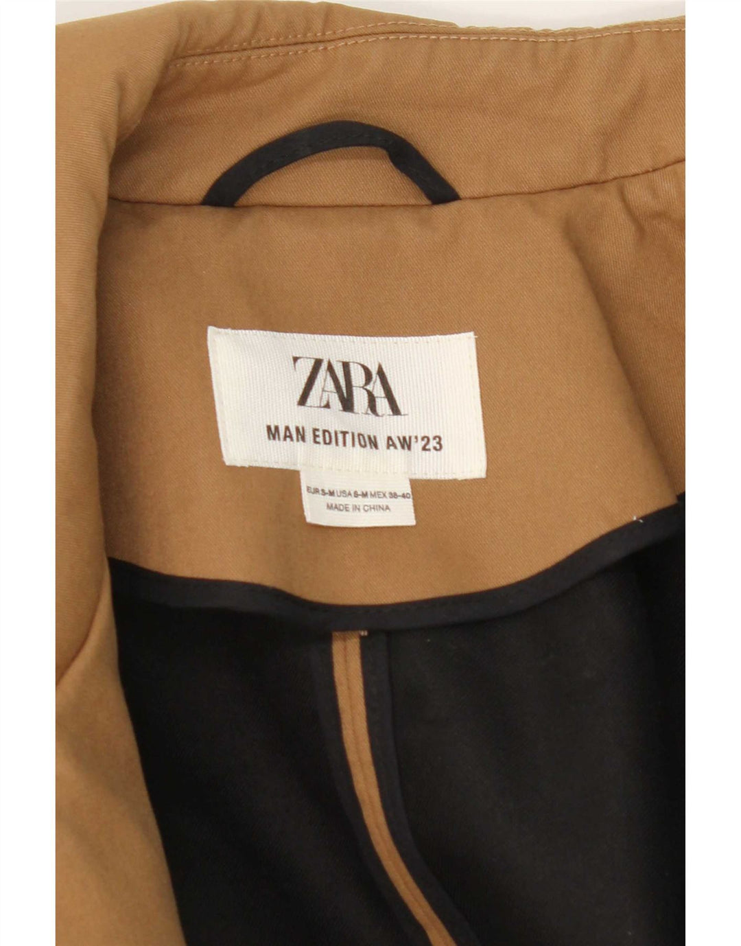 Zara Herrenmantel UK 38 Medium Beige Polyester