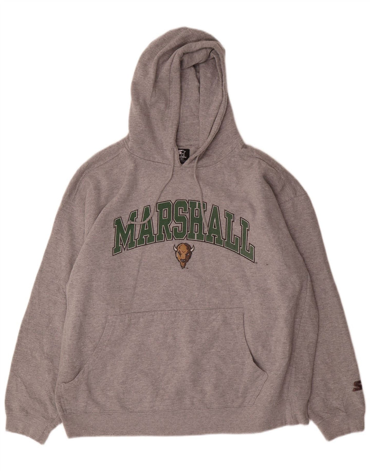 Starter Herren Marshall Thundering Herd Graphic Kapuzenpullover 2XL Grau Baumwolle