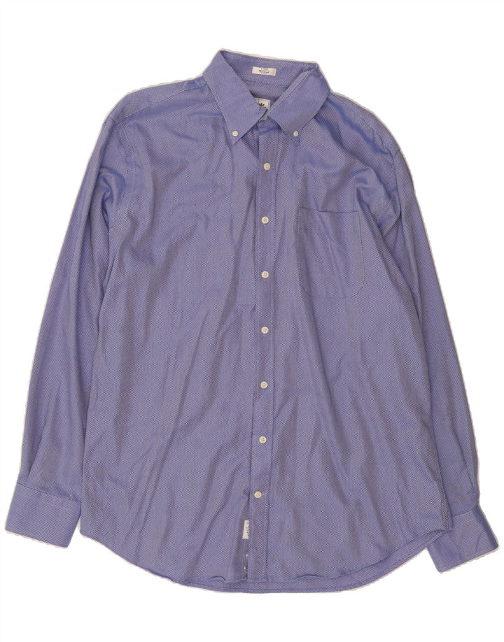 PETER MILLAR Mens Abstract Pattern Shirt Large Blue Cotton Vintage Peter Millar and Second-Hand Peter Millar from Messina Hembry 