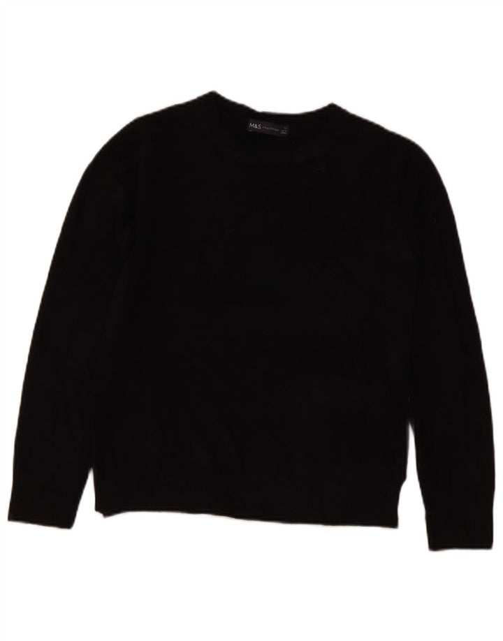 Marks & Spencer Damen-Pullover mit Rundhalsausschnitt, Gr. 12, Mittelschwarz, Acryl