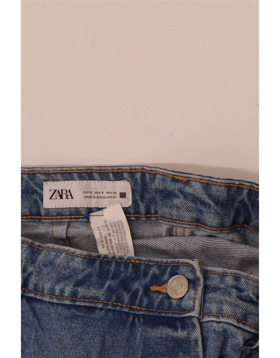 Zara Damen-Jeansshorts, Größe S, W26, Blau, Baumwolle