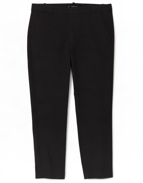 Zara Damen Crop Chino Hose EU 38 Small W28 L25 Schwarz