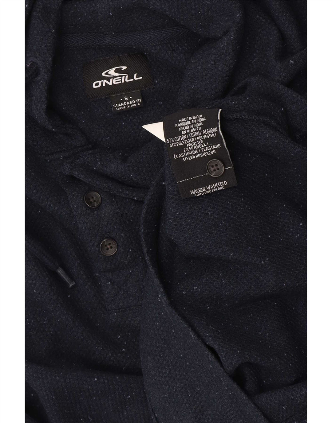 O'Neill Herren-Kapuzenpullover mit Knopfkragen, Größe S, marineblaue Baumwolle