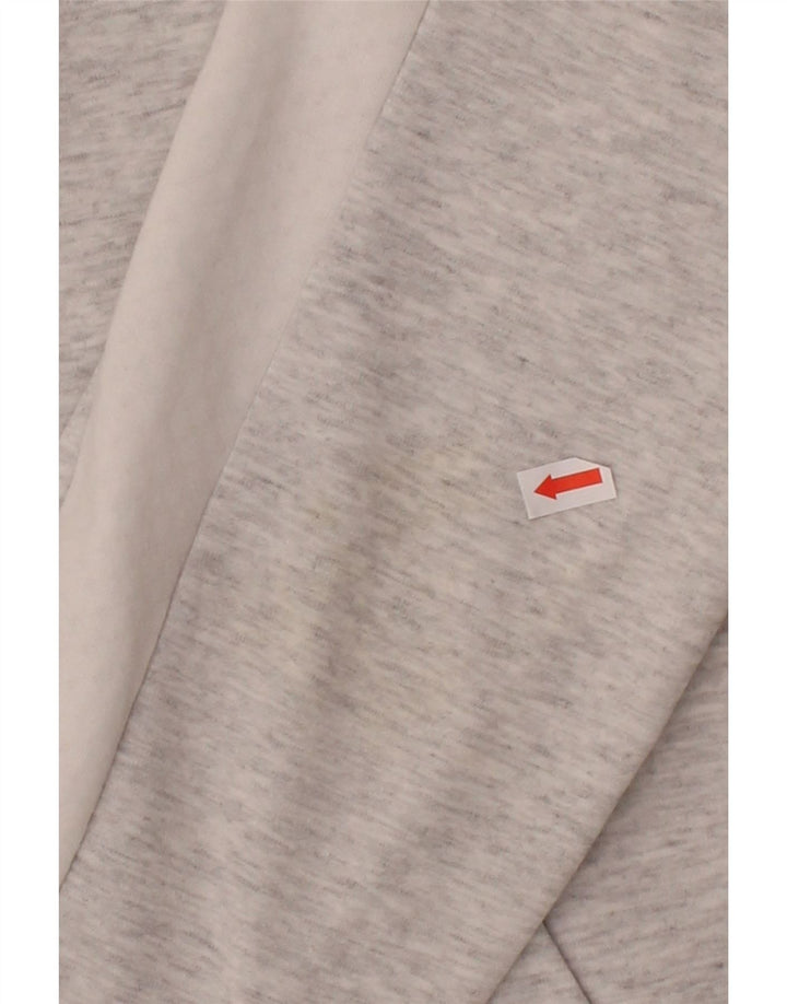 REEBOK Womens Graphic Zip Hoodie Sweater UK 12/14 Medium Grey Vintage Reebok and Second-Hand Reebok from Messina Hembry 