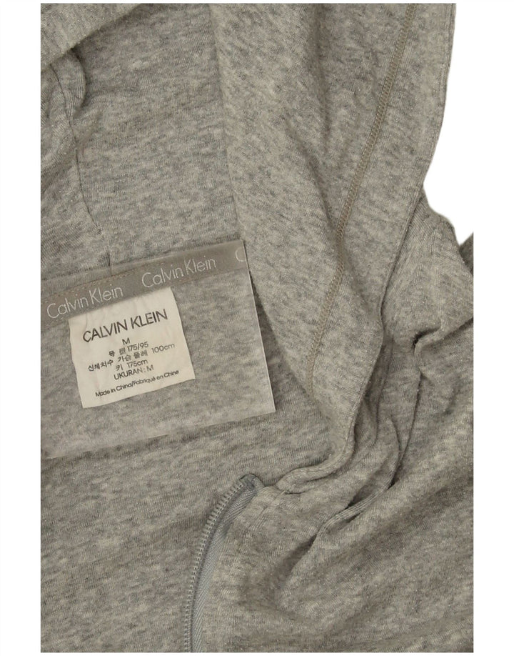 Calvin Klein Herren-Kapuzenpullover mit Reißverschluss, mittelgraue Baumwolle