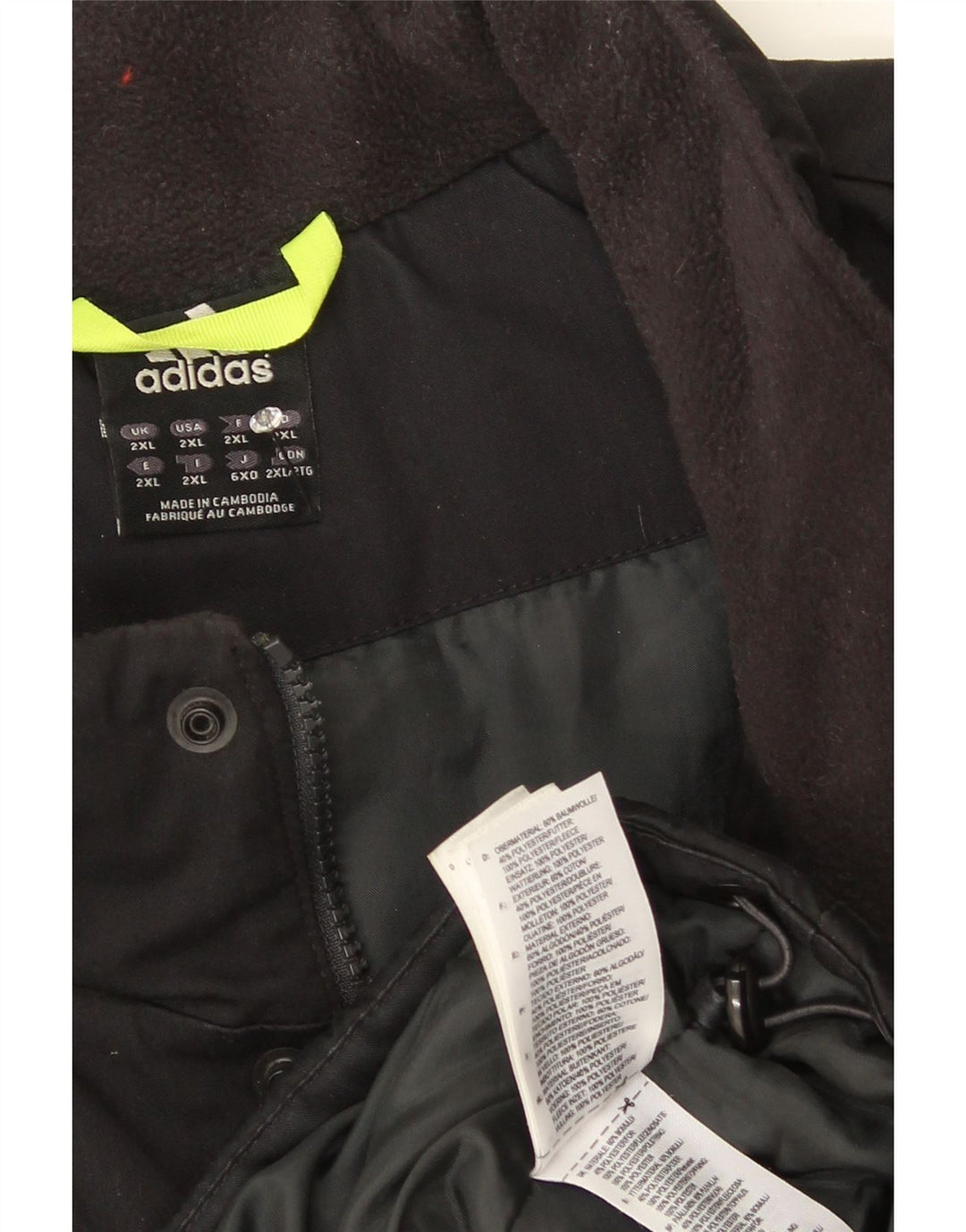 Adidas Herren Windjacke UK 44 2XL Schwarz Baumwolle