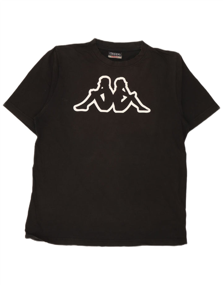 KAPPA Herren-T-Shirt mit Grafik, Größe S, schwarze Baumwolle