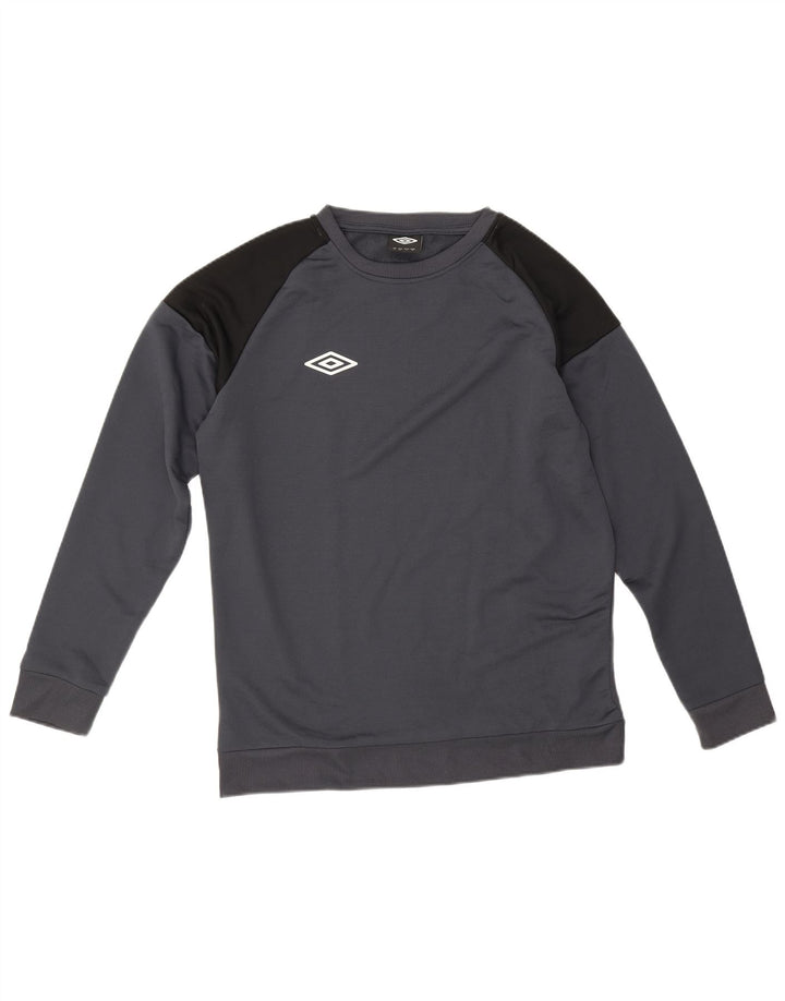 Umbro Herren-Sweatshirt-Pullover aus mittelgrauem Colourblock-Polyester