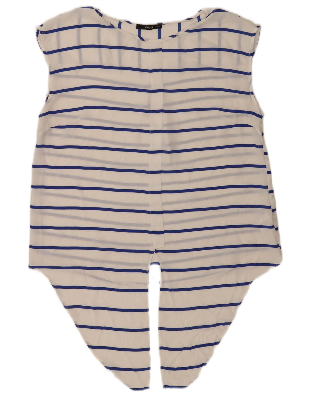 Oasis Damen-Bluse, ärmellos, vorne gebunden, Gr. 42, Größe L, weiß gestreift