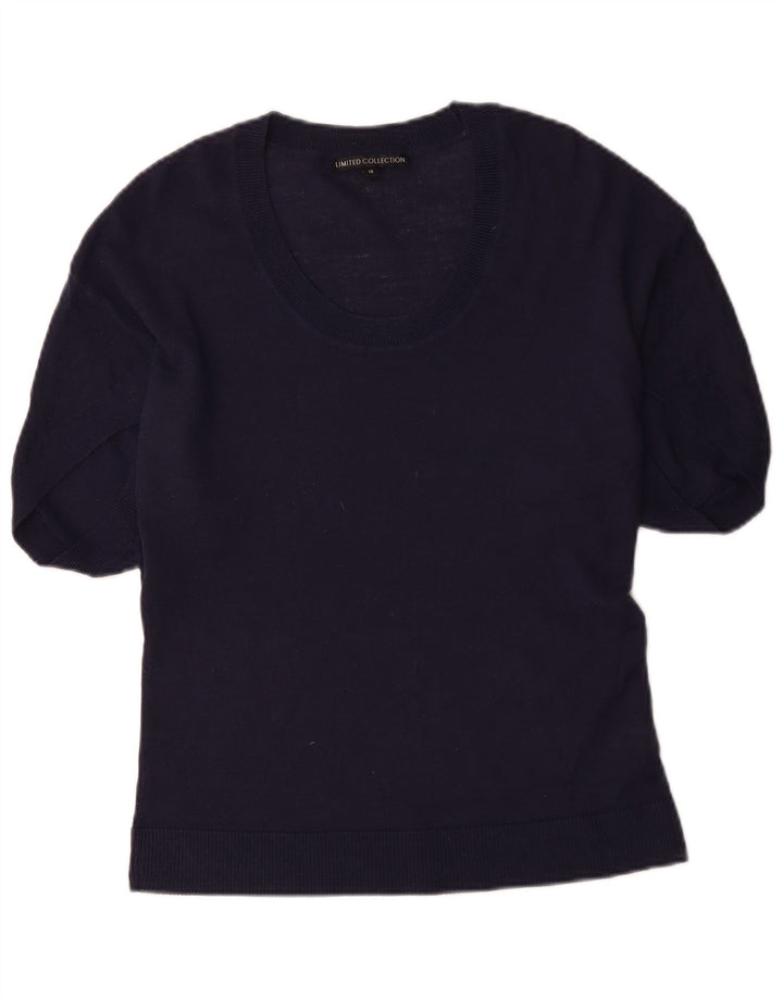 Marks & Spencer Damen-Pullover mit U-Boot-Ausschnitt, Gr. 12, mittleres Marineblau