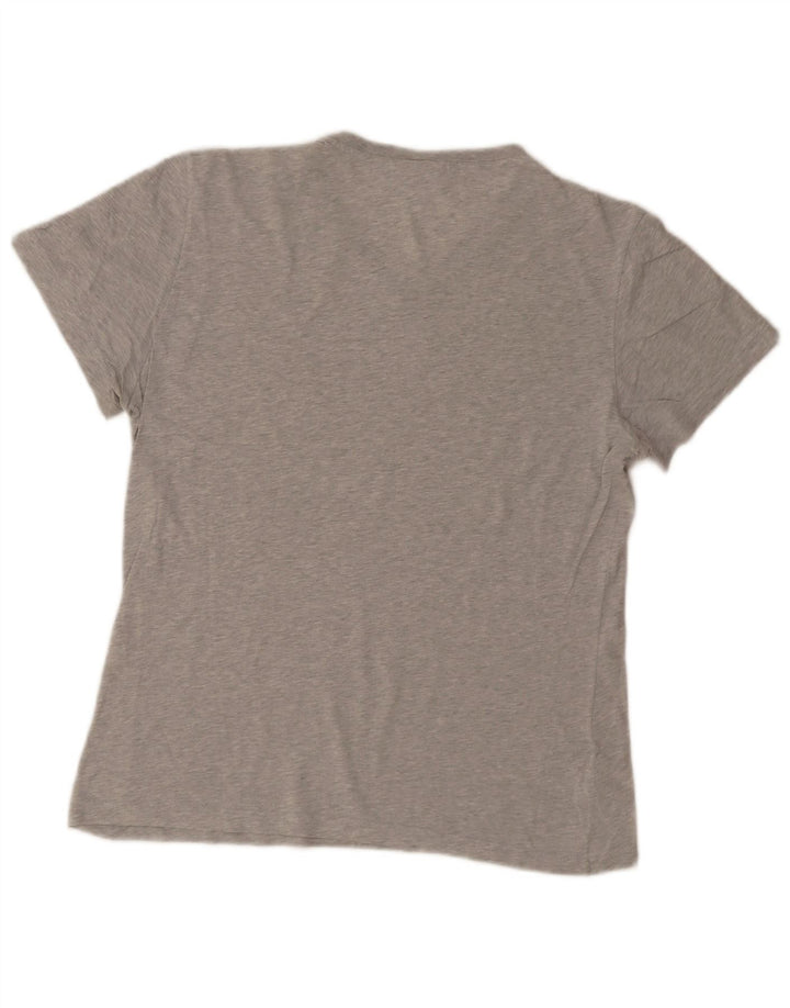 Lacoste Herren-T-Shirt mit normaler Passform, Größe 4, mittelgraue Baumwolle