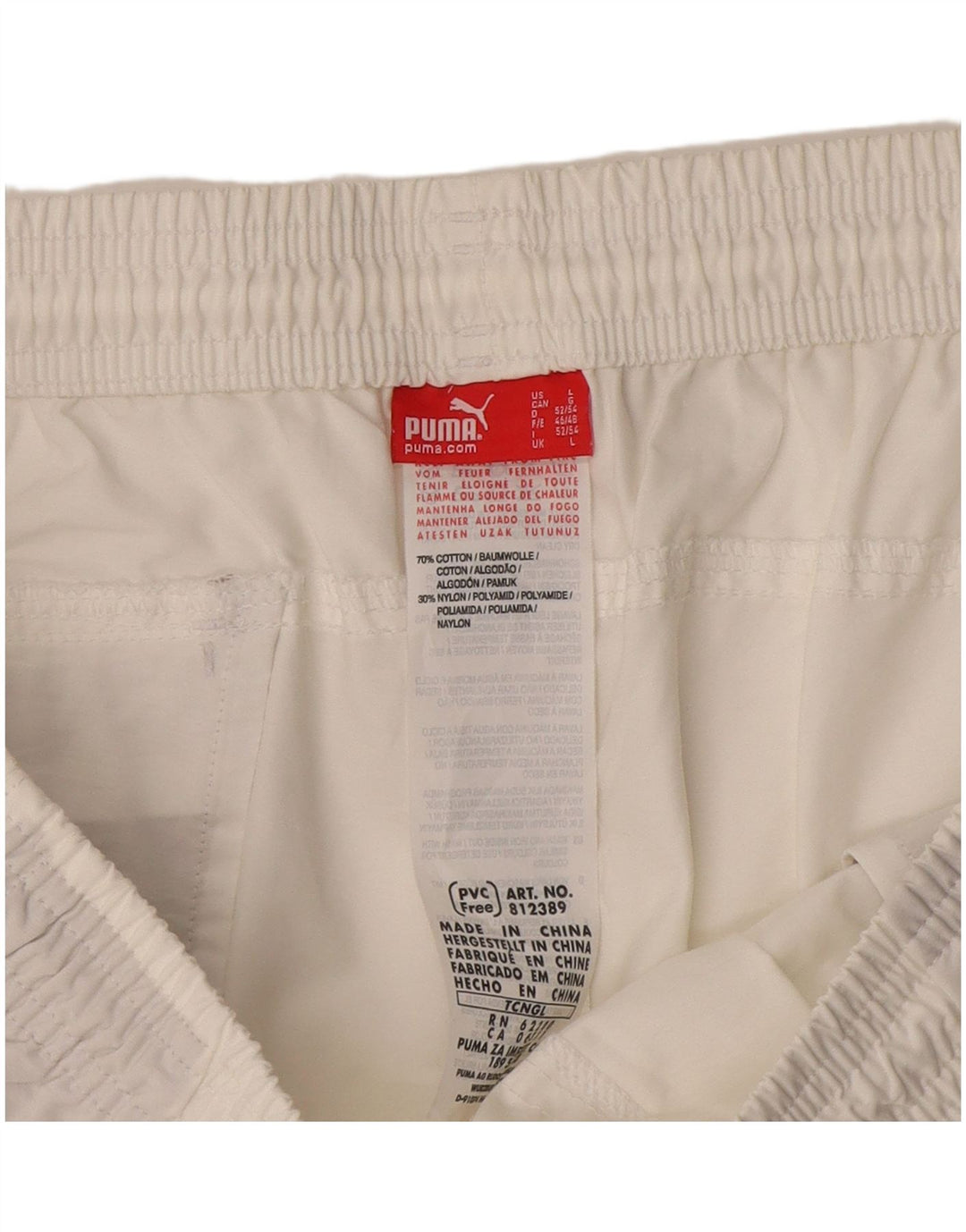Puma Herren-Sportshorts, groß, weiße Baumwolle