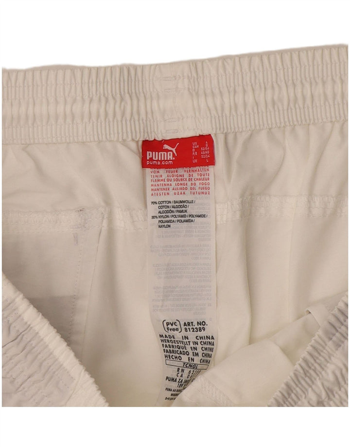 Puma Herren-Sportshorts, groß, weiße Baumwolle