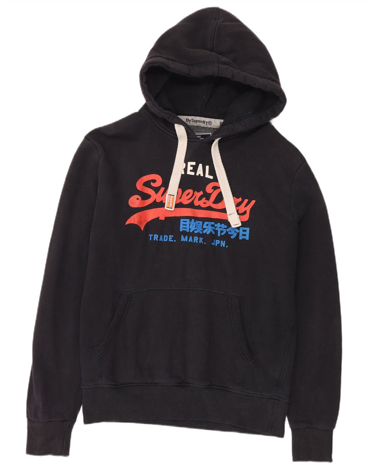 Superdry Herren-Kapuzenpullover mit Grafik, mittelschwarz, Baumwolle