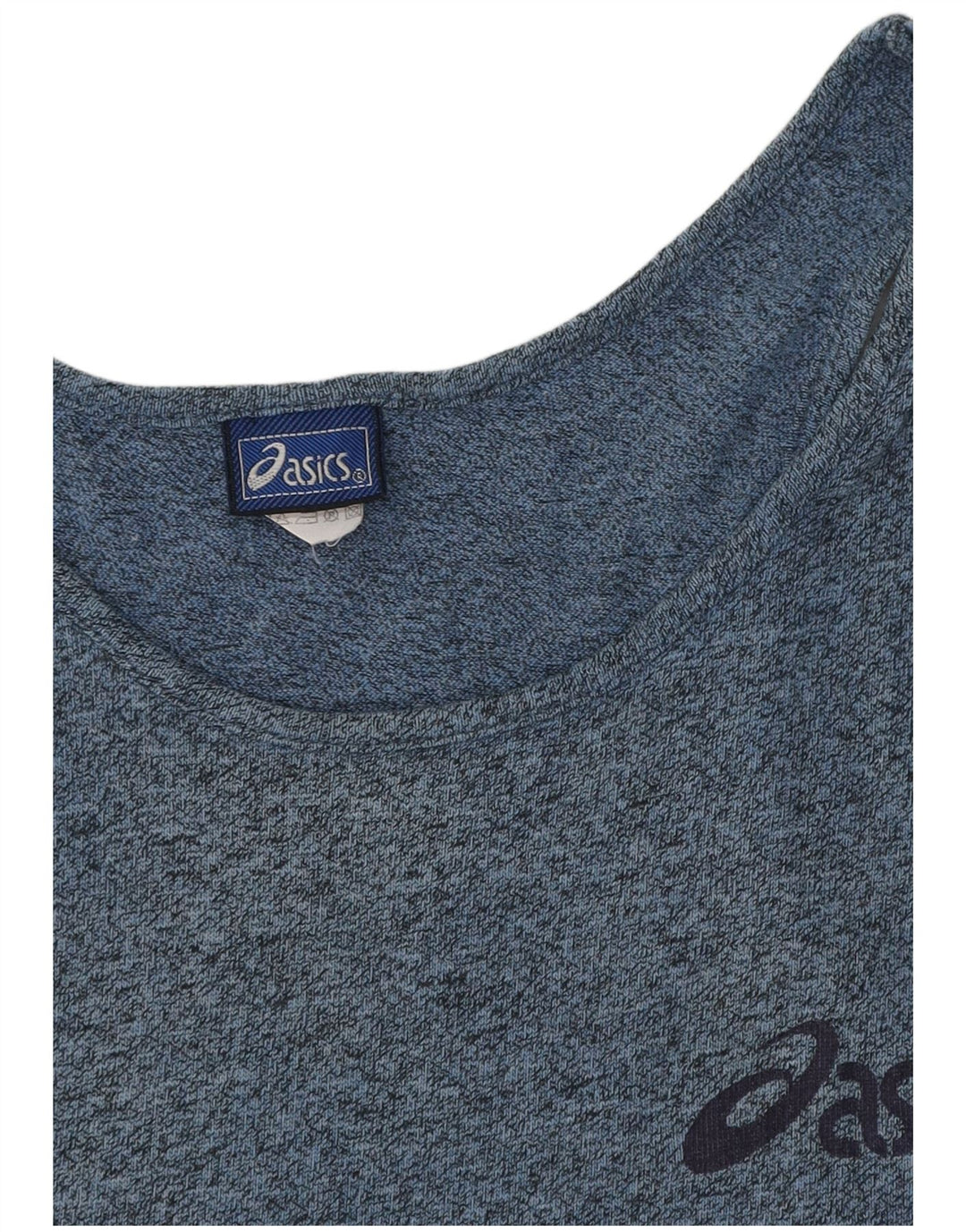 ASICS Damen Graphic Vest Top UK 14 Large Blau meliert Baumwolle