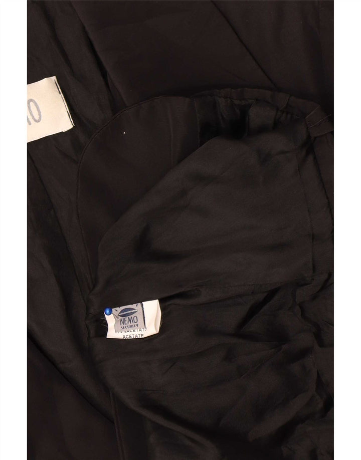 Vintage Damen Crop 1 Knopf Blazer Jacke IT 42 Mittelschwarzes Acetat