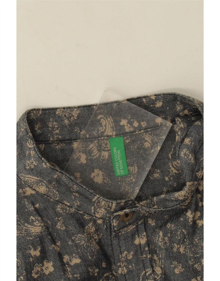 Benetton Herrenhemd Mittelgrau Paisley