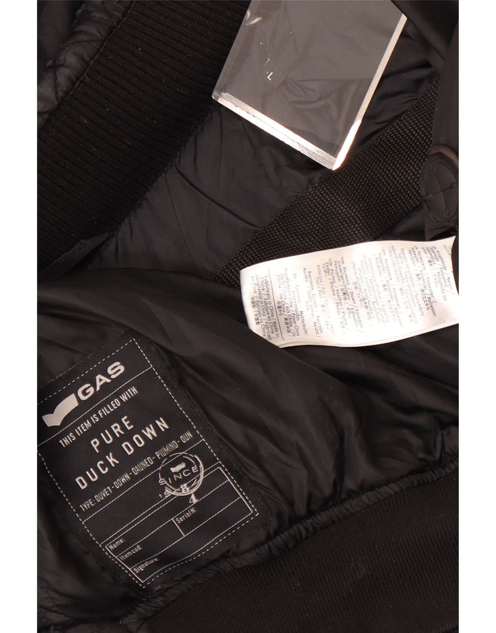 Gepolsterte Herrenjacke mit Kapuze von Gas, Größe 40, Größe L, Schwarz, Polyamid