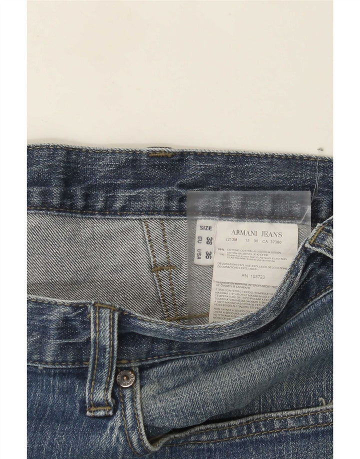 Armani Herren Straight Jeans W36 L30 Blaue Baumwolle
