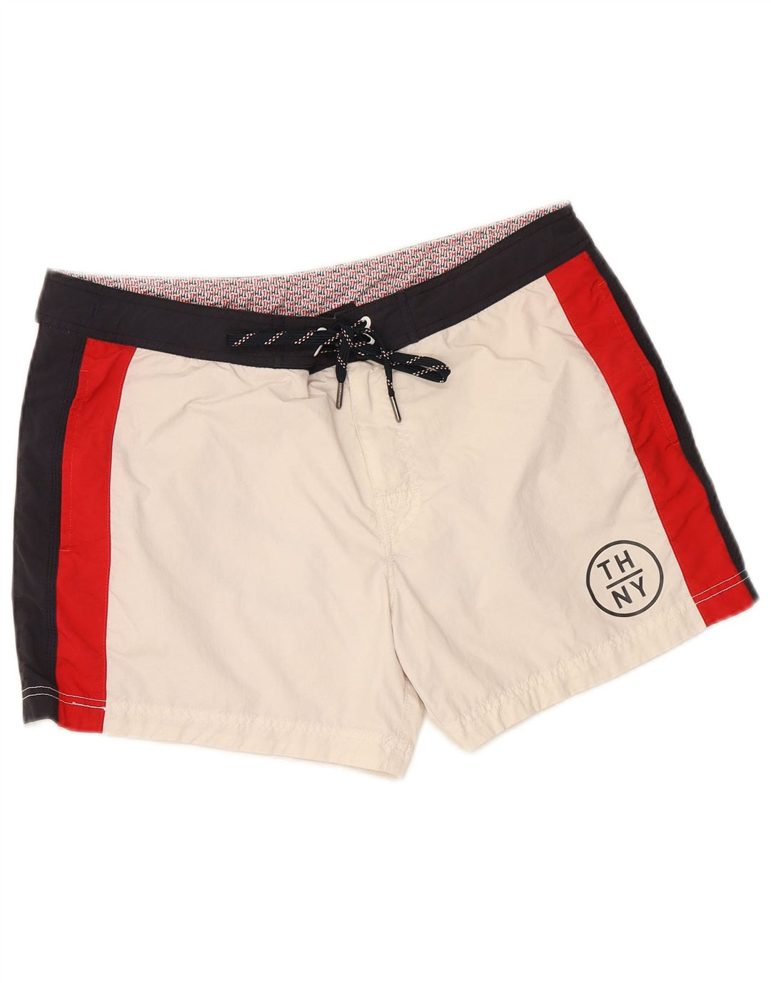 TOMMY HILFIGER Herren-Badeshorts mit Grafik, groß, gebrochenes Weiß, Farbblock