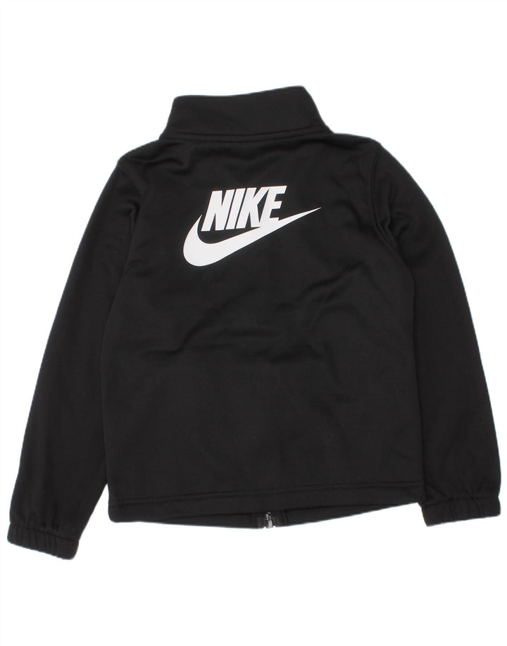 Nike Jungen-Trainingsanzugoberteil mit Grafik, 3–4 Jahre, XS, schwarzes Polyester